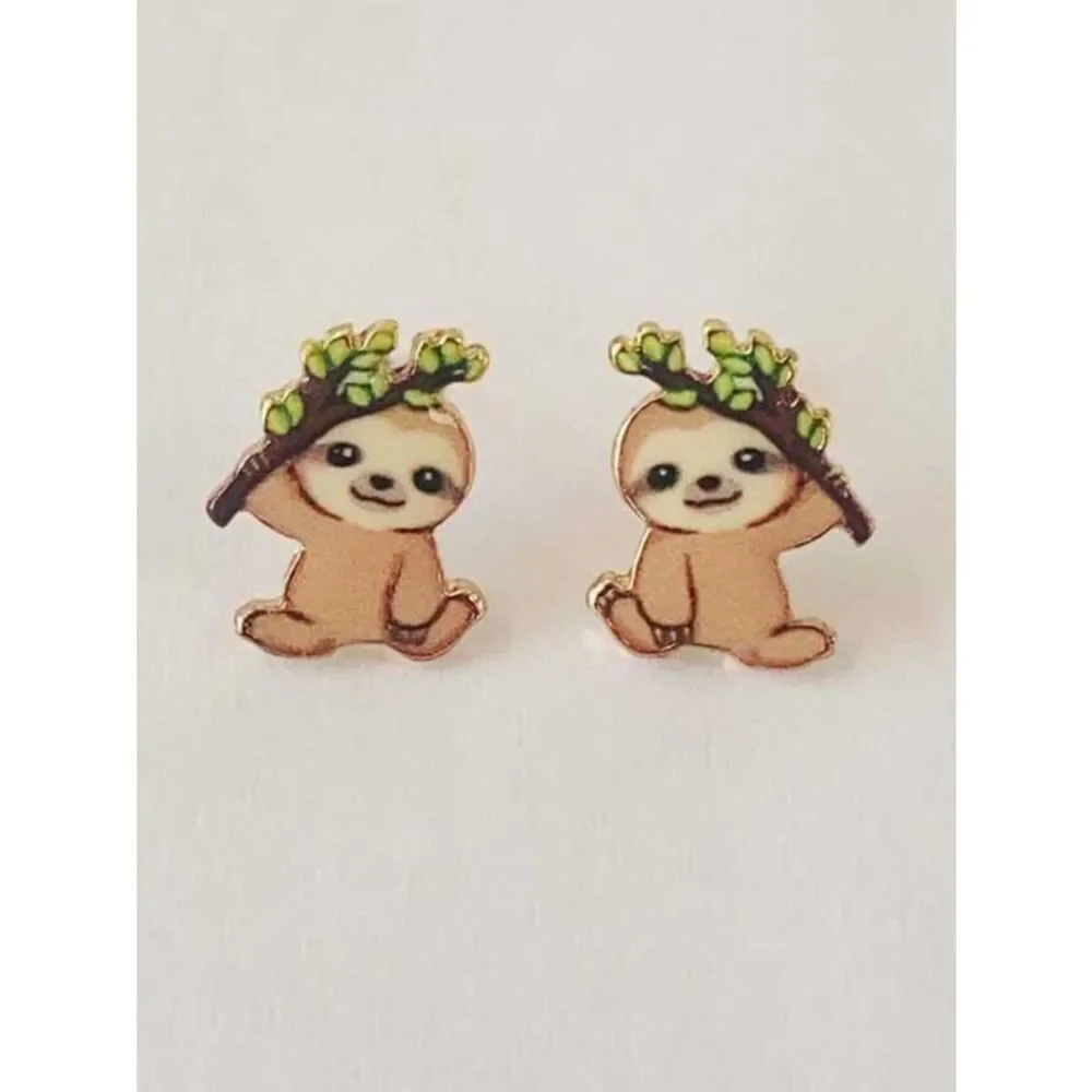 Cute Sloth Stud Earrings A1742